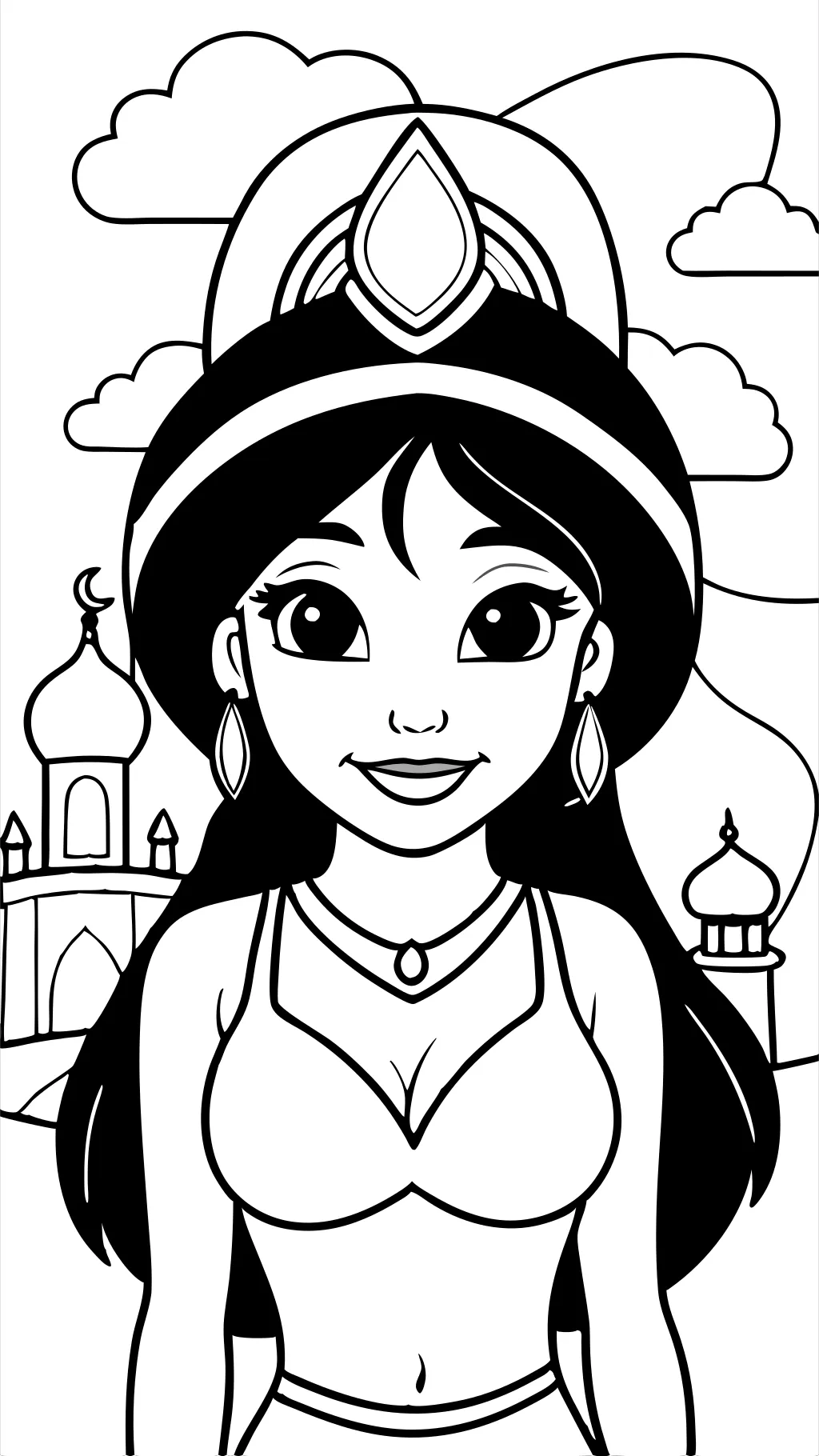 coloriage jasmin d’Aladdin